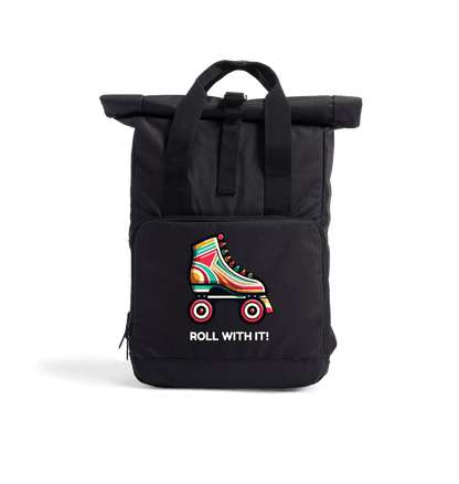 Black Sample Recycled Twin handle Roll-Top Backpack