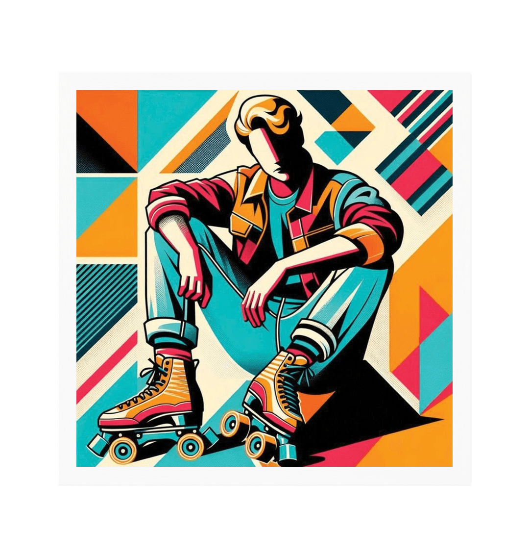 White Frame Sample Square Art Print