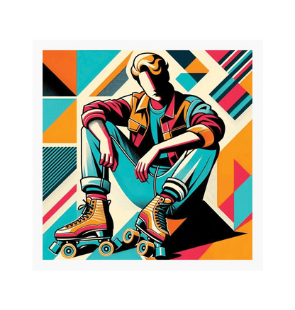 White Frame Sample Square Art Print